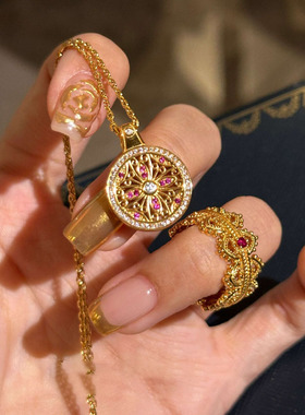 十里间中古点钻罗盘项链