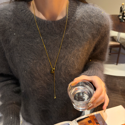 十里间虎眼石抽绳项链