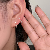 简约气质单颗小钻耳钉耳勾耳扣耳环 亮晶晶 十里间 小小