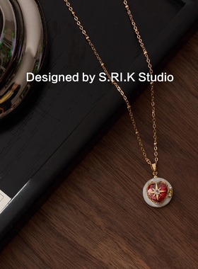 十里间【一点红】甜美小清新贝壳圆盘项链百搭少女锁骨链