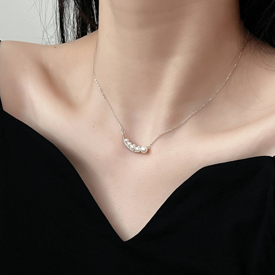 十里间s925银珍珠笑脸项链