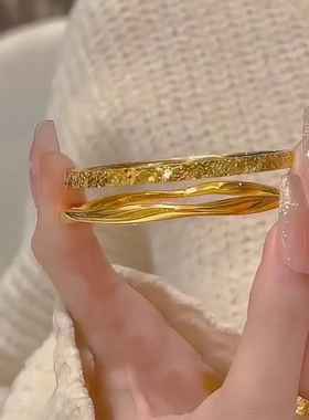 十里间【碎冰冰手镯】简约气质叠戴国风波浪镯子爆闪叠戴手镯