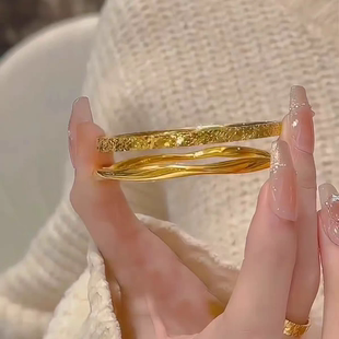 十里间【碎冰冰手镯】简约气质叠戴国风波浪镯子爆闪叠戴手镯