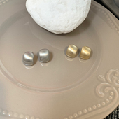 十里间 气质干练简约银针耳环百搭INS风圈圈耳钉 拉丝小球