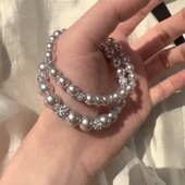 法式 十里间 s925银｜海粉玫瑰 浪漫s925银珍珠手链叠戴手串