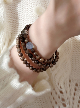 十里间木质天然石多层手串