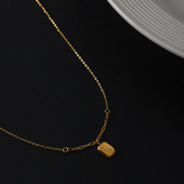 特别好搭 十里间 别看简单 气质干练INS风小金条项链百搭锁骨链