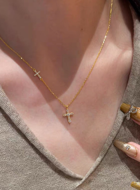 十里间【925银｜精致版】简约气质s925银十字架项链百搭锁骨链