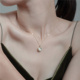 十里间 优雅小清新猫眼石项链百搭可调节少女锁骨链 白葡萄甜酒