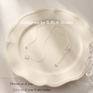 十里间【淡颜小花】甜美小清新简约淡水珍珠花朵项链锁骨链