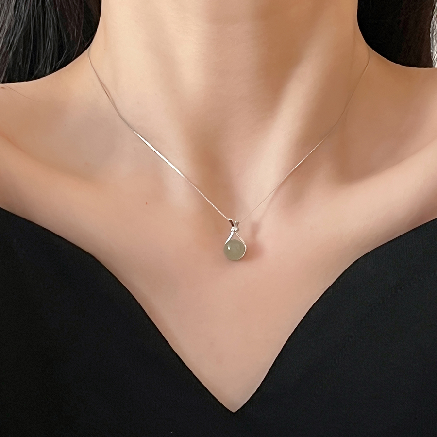 十里间s925银和田玉福袋项链