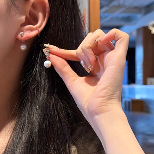 十里间【简简单单淡水珍珠】法式浪漫淡水珍珠两戴款耳环耳饰