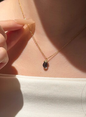 十里间【925银｜是大海】简约气质蓝色水滴款s925银项链锁骨链