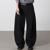 立体裁剪宽松中腰压褶 慵懒风有机棉休闲裤 ASCLO&QIAO2026春季 新款