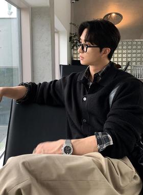 ASCLO&QIAO韩系潮流针织衫开衫男休闲宽松青春时尚长袖毛衣男外套