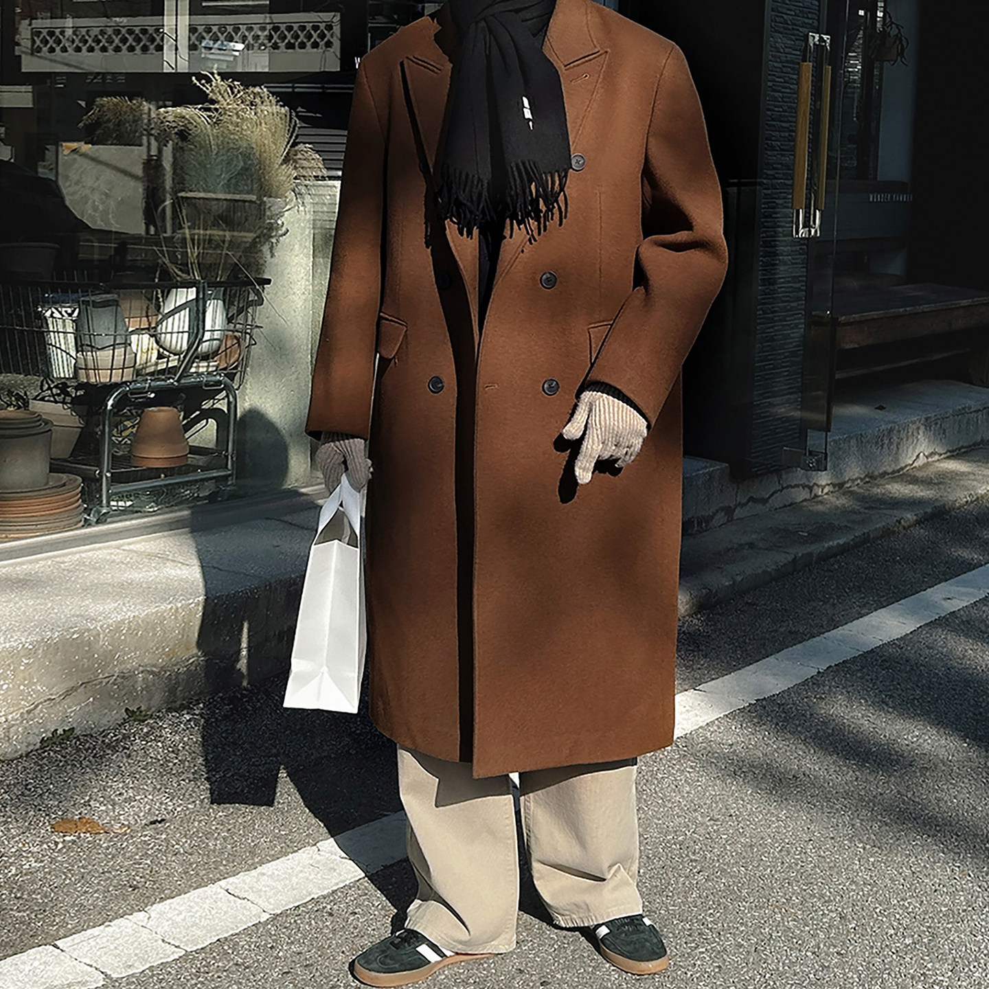 ASCLO&QIAO老钱风高级感毛呢大衣长款过膝垂坠感双排扣加厚呢外套,男装,毛呢大衣,淘宝优惠券,粉丝福利购,淘宝优惠卷