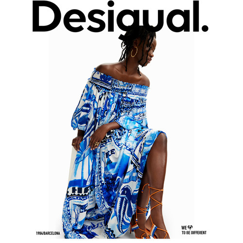 Desigual【Stella Jean设计师款】度假风印花长款连衣裙