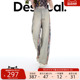 Desigual26春夏新品 直筒水洗牛仔拼接印花设计女士牛仔裤