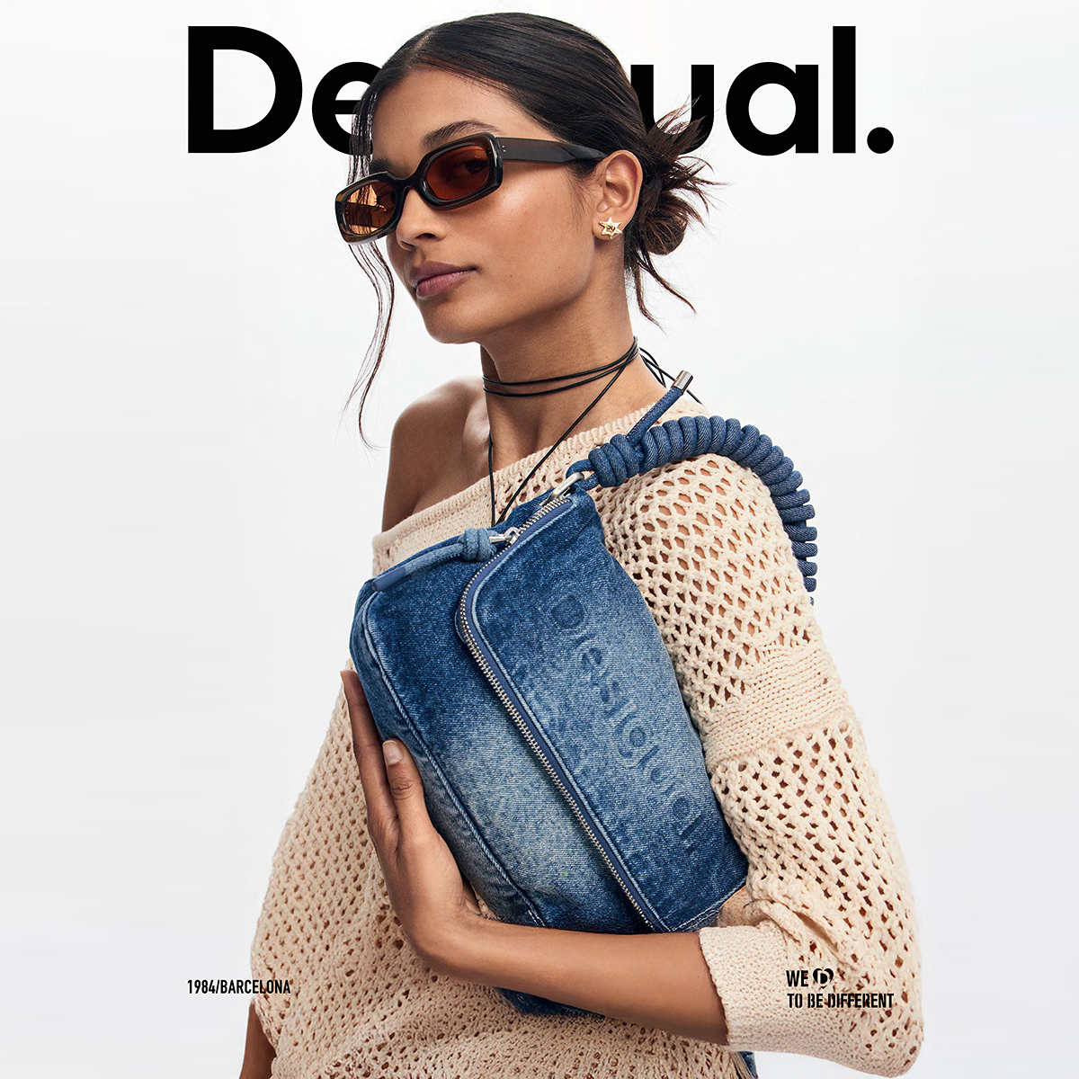 【Nicole老爷】Desigual牛仔渐变水洗logo手提包