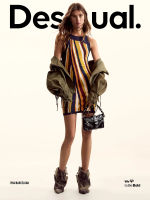 【LACROIX Collaboration 】Desigual's new knitted colorful striped cutout patchwork dress thumbnail 3