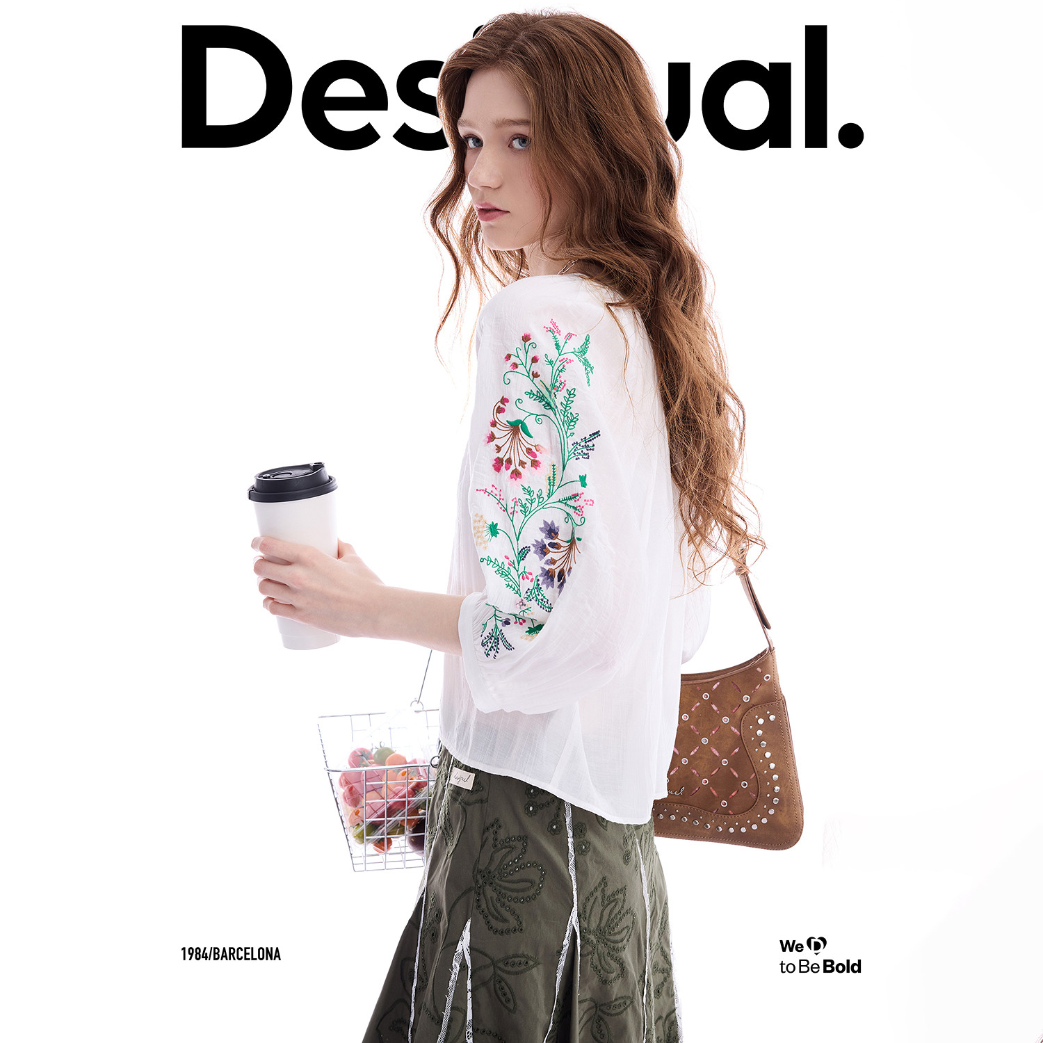 【呼呼专享】Desigual宽松花卉刺绣装饰娃娃衫女式衬衫