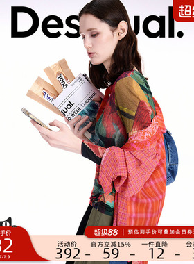 Desigual【LACROIX联名】幻彩撞色手绘印花女士针织衫