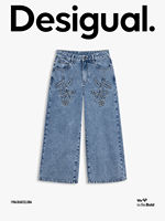 Desigual [Blogger's Same Style] Flower-patterned drawstring washed 8-inch women's jeans thumbnail 6