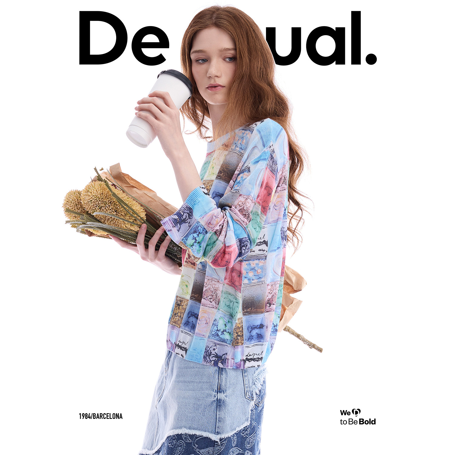 【呼呼专享】Desigual宽松多色印花圆领长袖女式针织衫