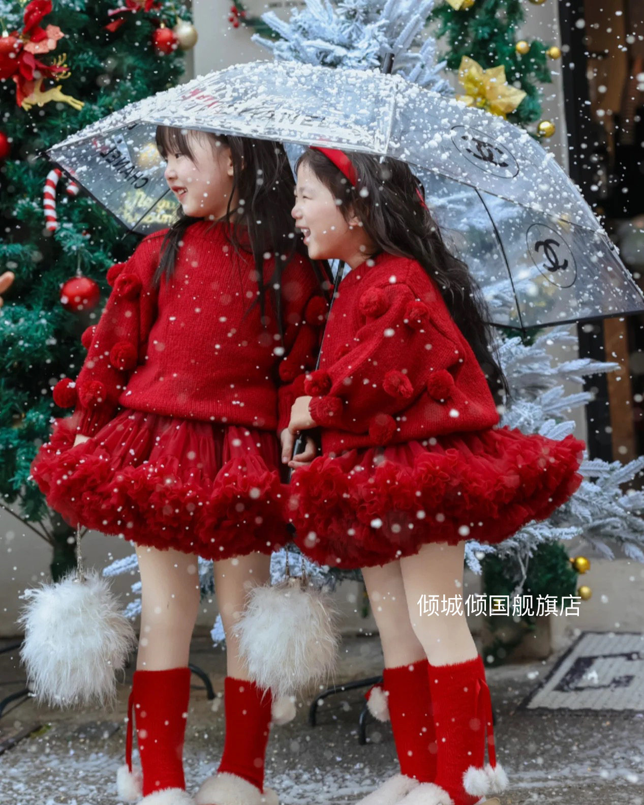 女童tutu裙红色过新年战袍