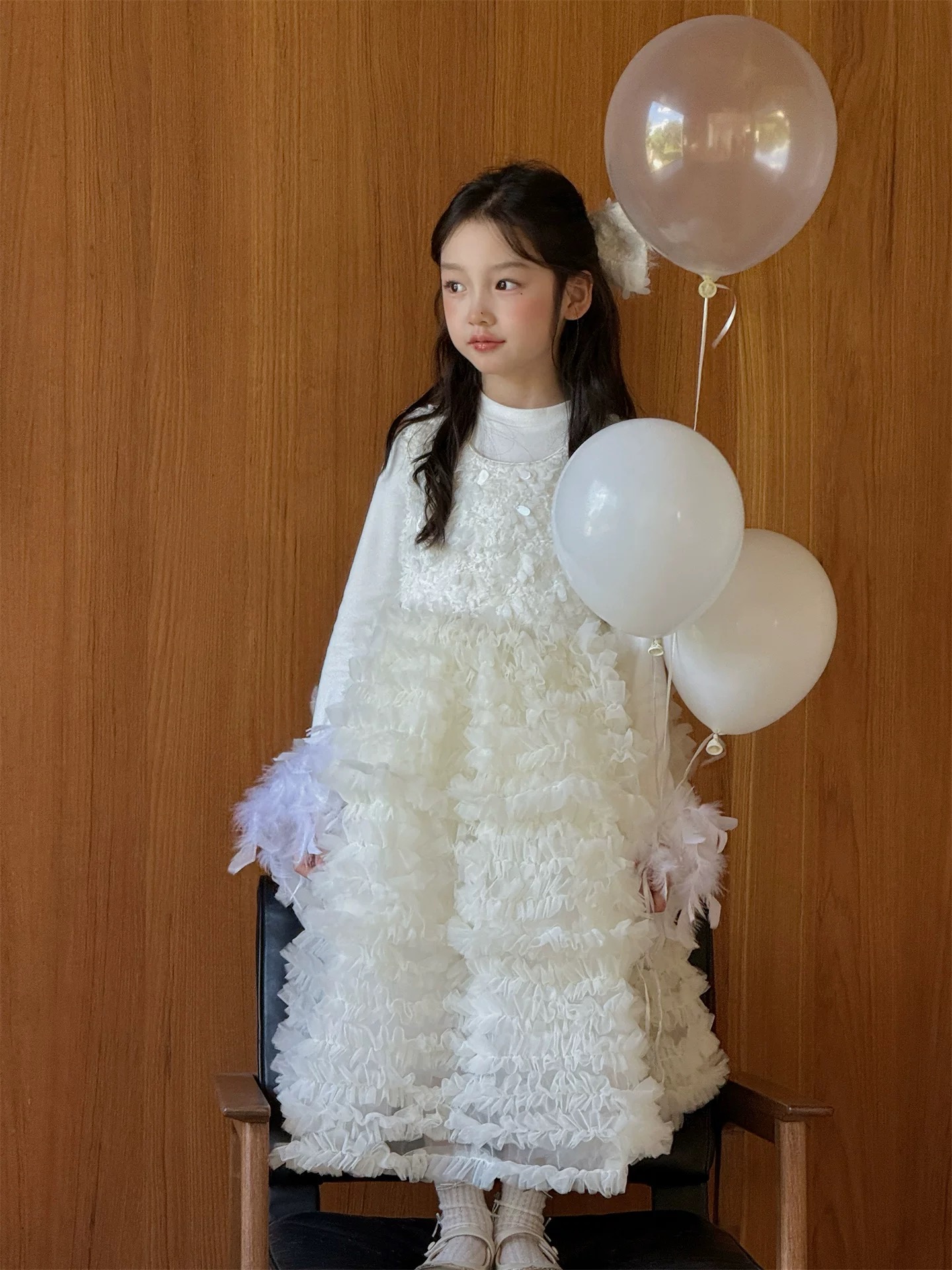 女童公主裙秋冬高级感生日礼服背心连衣裙宝宝洋气网纱蓬蓬蛋糕裙