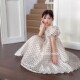 新款 甜美风连衣裙小女孩韩版 法式 女童24夏季 波点泡泡袖 生日礼服裙