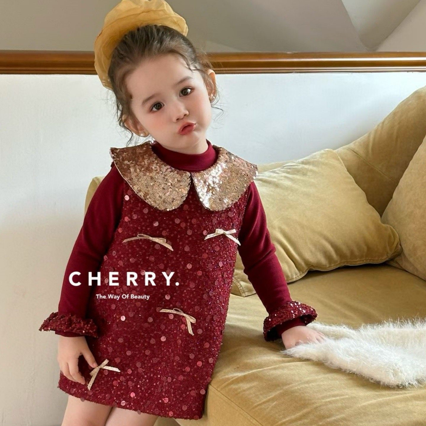 女童秋冬款红色公主裙加绒2026新年拜年服女宝宝洋气香风周岁礼服,童装/婴儿装/亲子装,连衣裙,淘宝优惠券,粉丝福利购,淘宝优惠卷