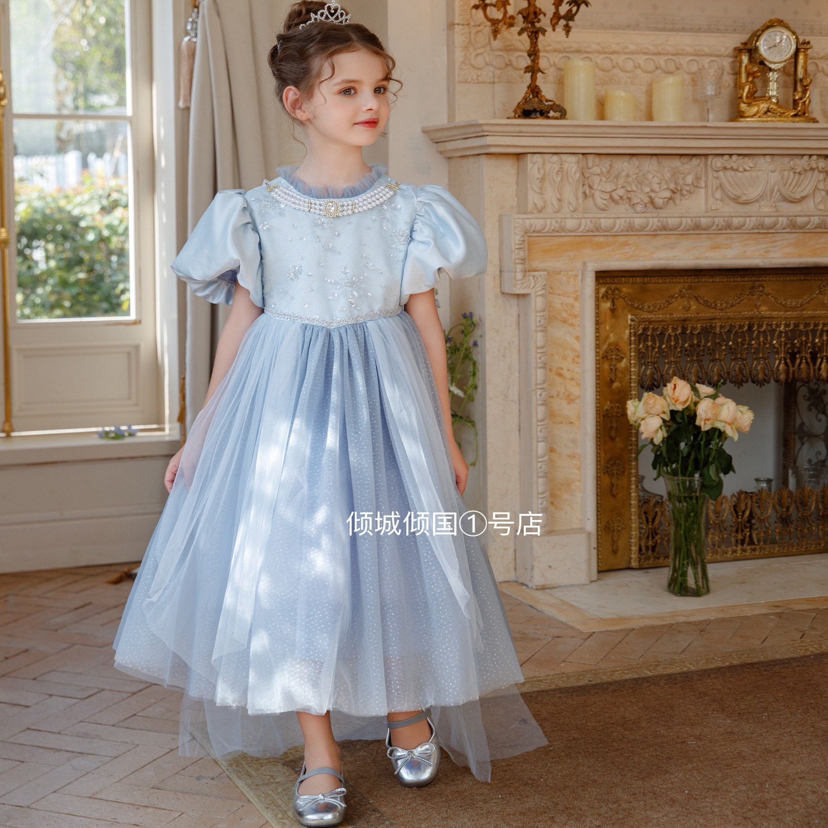 女童夏季爱沙公主裙儿童生日礼服蓬蓬纱连衣裙六一主持人艾莎裙子