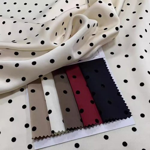 miu系缎面头饰服装植绒点子面料