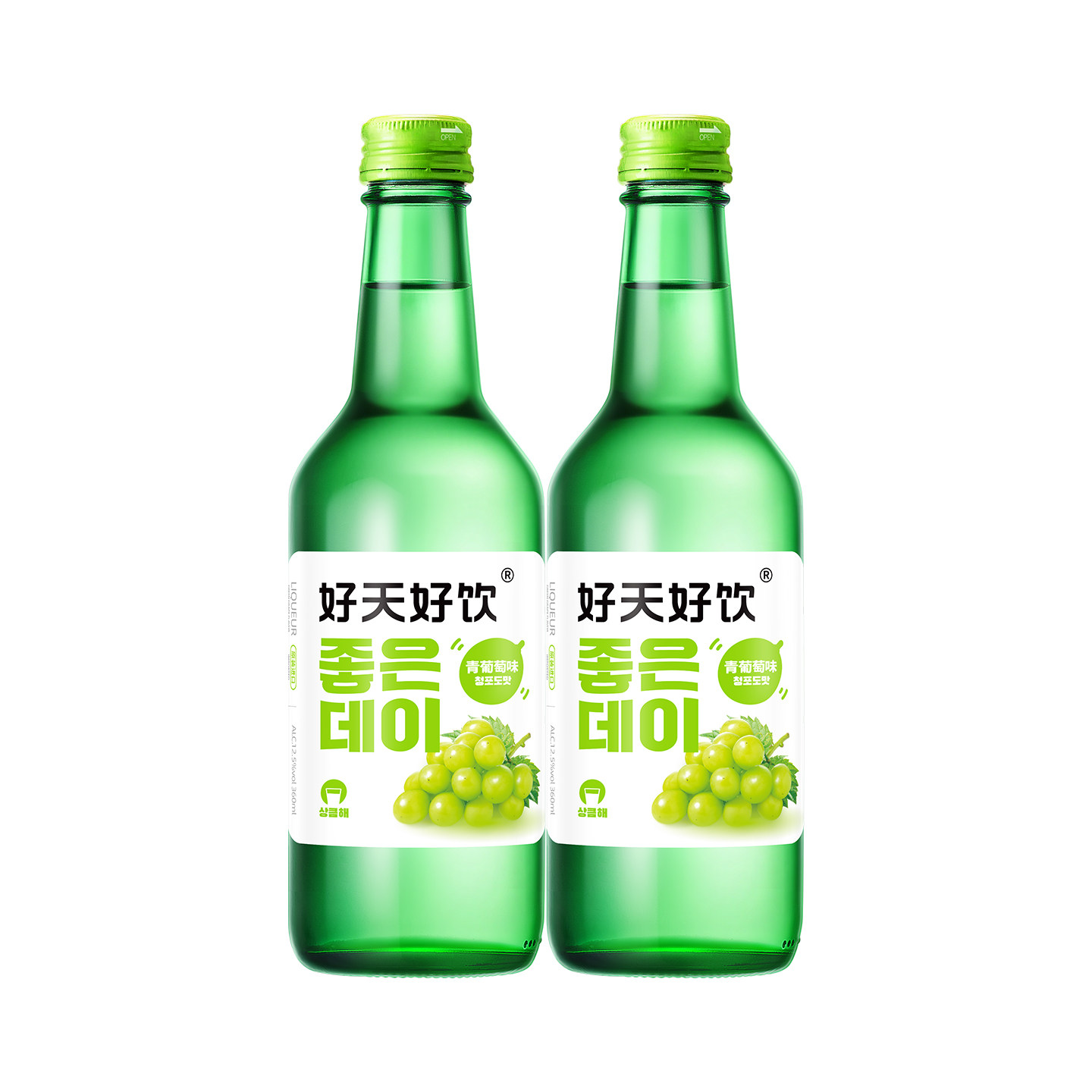 韩国原装进口好天好饮果味烧酒利口酒低度非清酒360ml*2瓶