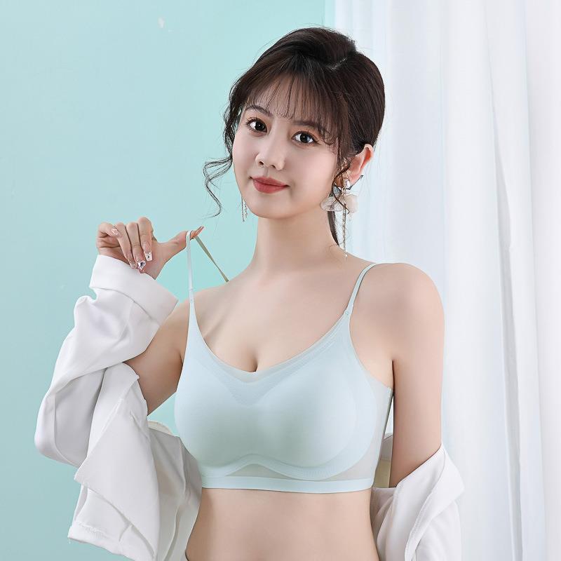 Thin women's slim shoulder strap ice silk seamless