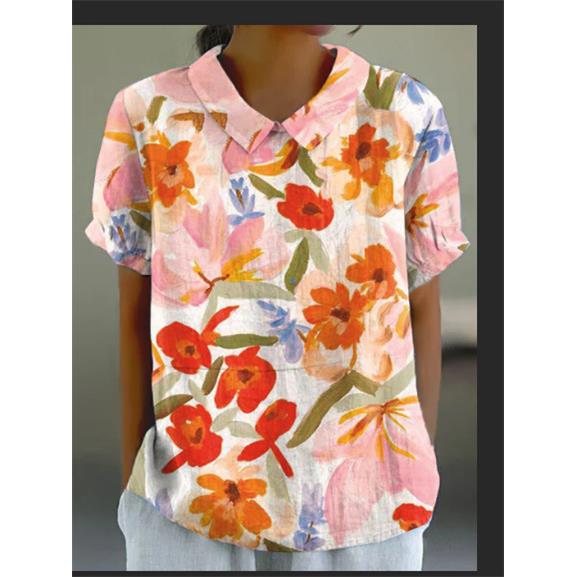 Short sleeved printed pullover top 短袖印花套头上衣