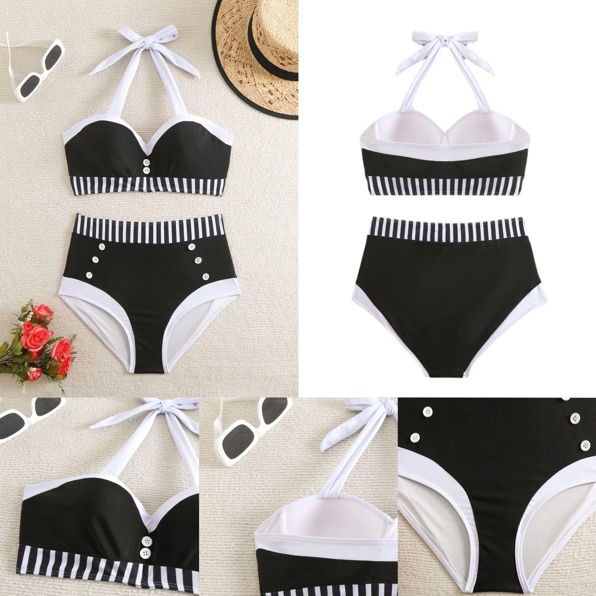 Swimsuit with abdominal straps, women's split bikini