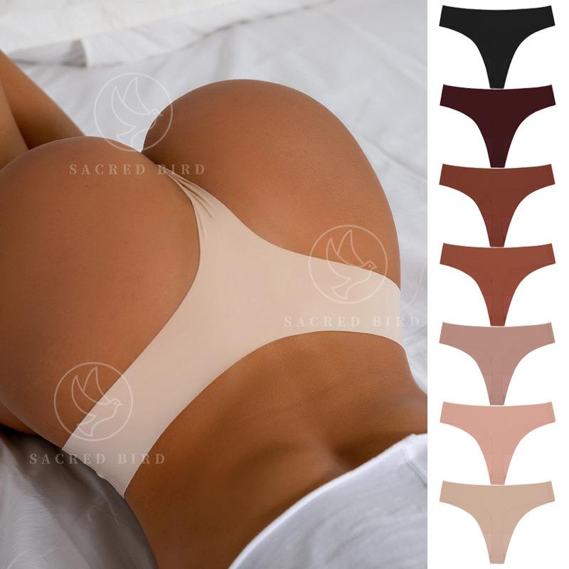 Sports underwear ice silk seamless women's thong low waist