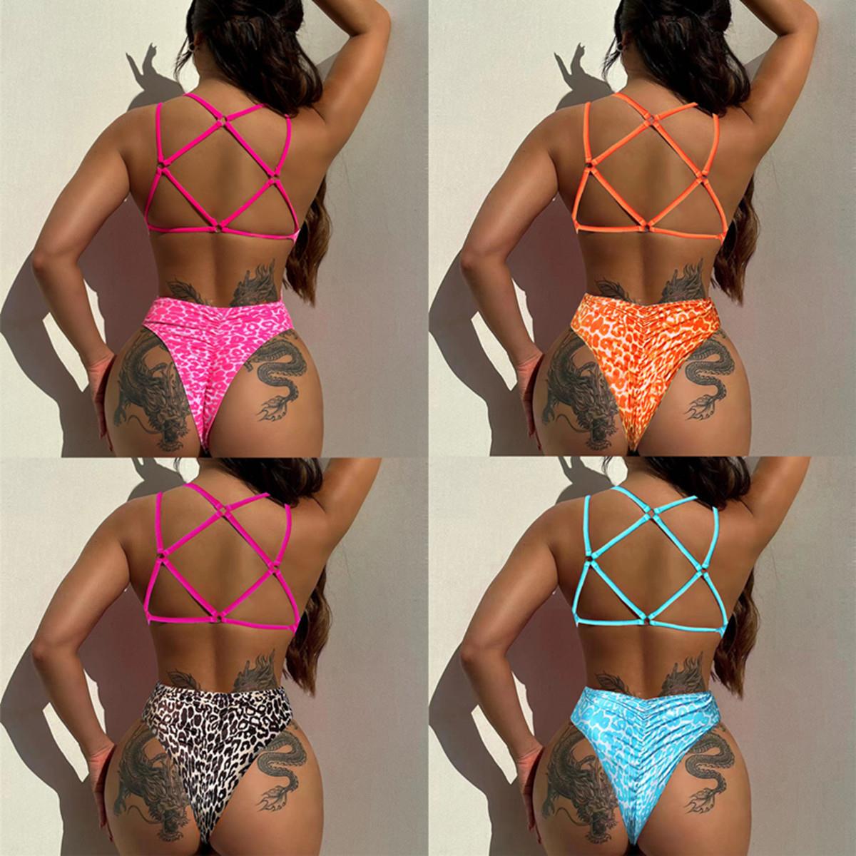 Colorful one-piece swimsuit, swimsuit, bikini