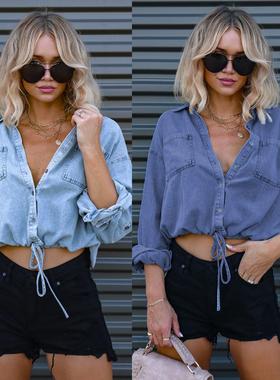 Cowboy shirt, women's doubles pocket shirt