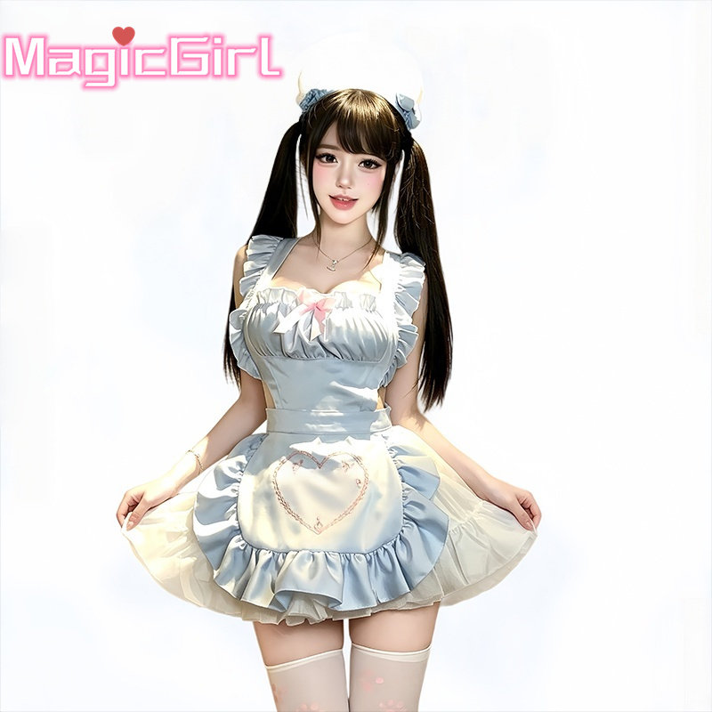 洛丽塔风cosplay女仆围裙修女套装小胸猫咪御姐性感女佣制服短裙