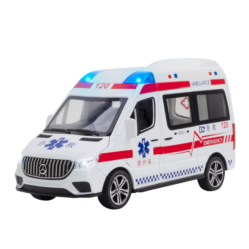 超大号救护车玩具男孩女孩合金120仿真医疗玩具车警车汽车模型
