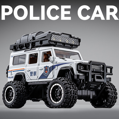路虎警车玩具车越野车合金大号