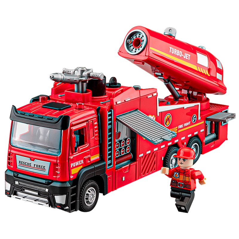儿童合金消防车玩具男孩可喷雾喷水洒水车云梯车救援工程车玩具车