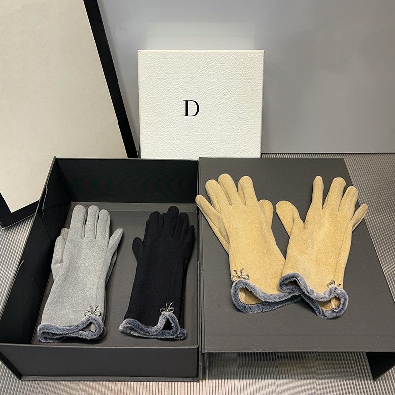 韩系新款蝴蝶结加厚保暖手套