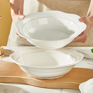 纯白陶瓷汤碗家用大海碗釉下彩汤盆酸菜鱼水煮鱼毛血旺饭店专用碗