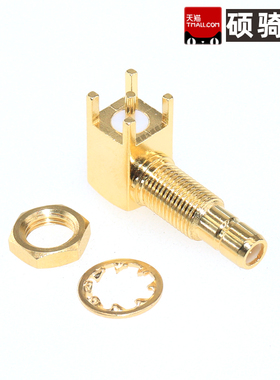 142184 射频同轴连接器 4GHz SMB JACK BULKHEAD RIGHT ANGLE PCB