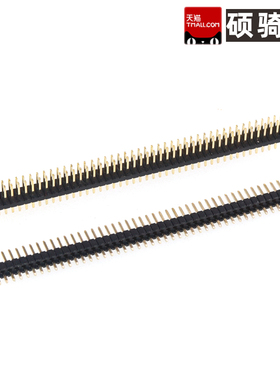 1.0MM排针单排双排针 1x40P 2*50 PIN 镀金直针 单排针 双排排针