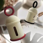 纳茉 红色植绒纸巾盒奶油家用卧室抽纸盒客厅茶几桌面 甜甜圈